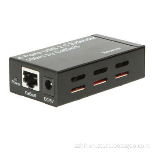 4 Ports USB 2.0 Extender, 100m by Cat5e/6